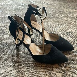 Adrienne Vittadini black heels with double ankle strap
